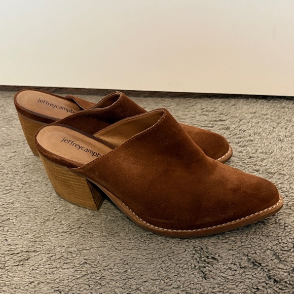 Jeffrey Campbell Brown Suede Pointed Toe Mule Heels - Picture 3 of 3